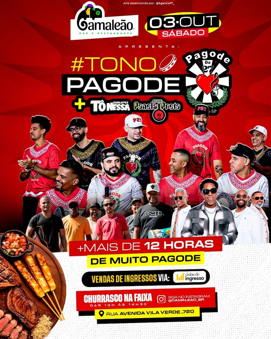 Flyer de Pagode da 27, Grupo Panela Preta e Grupo To nessa