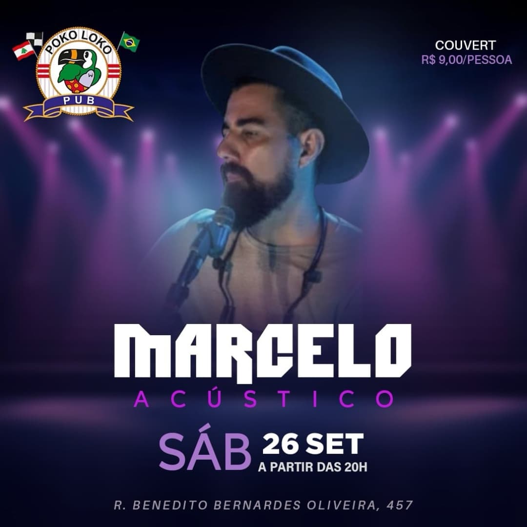 Flyer de Marcelo Acústico