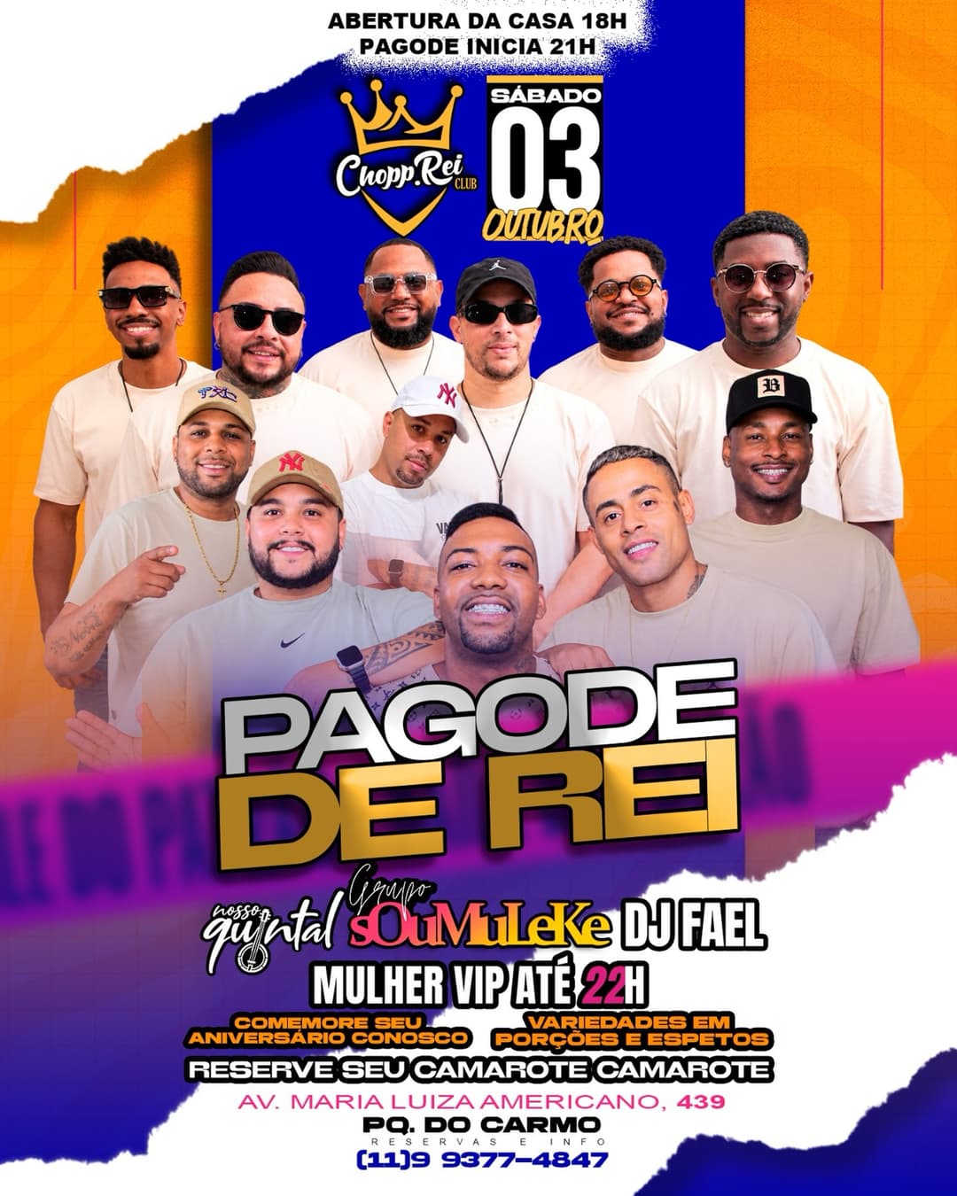 Flyer de Projeto Nosso Quintal, Grupo Sou Muleke e DJ Fael