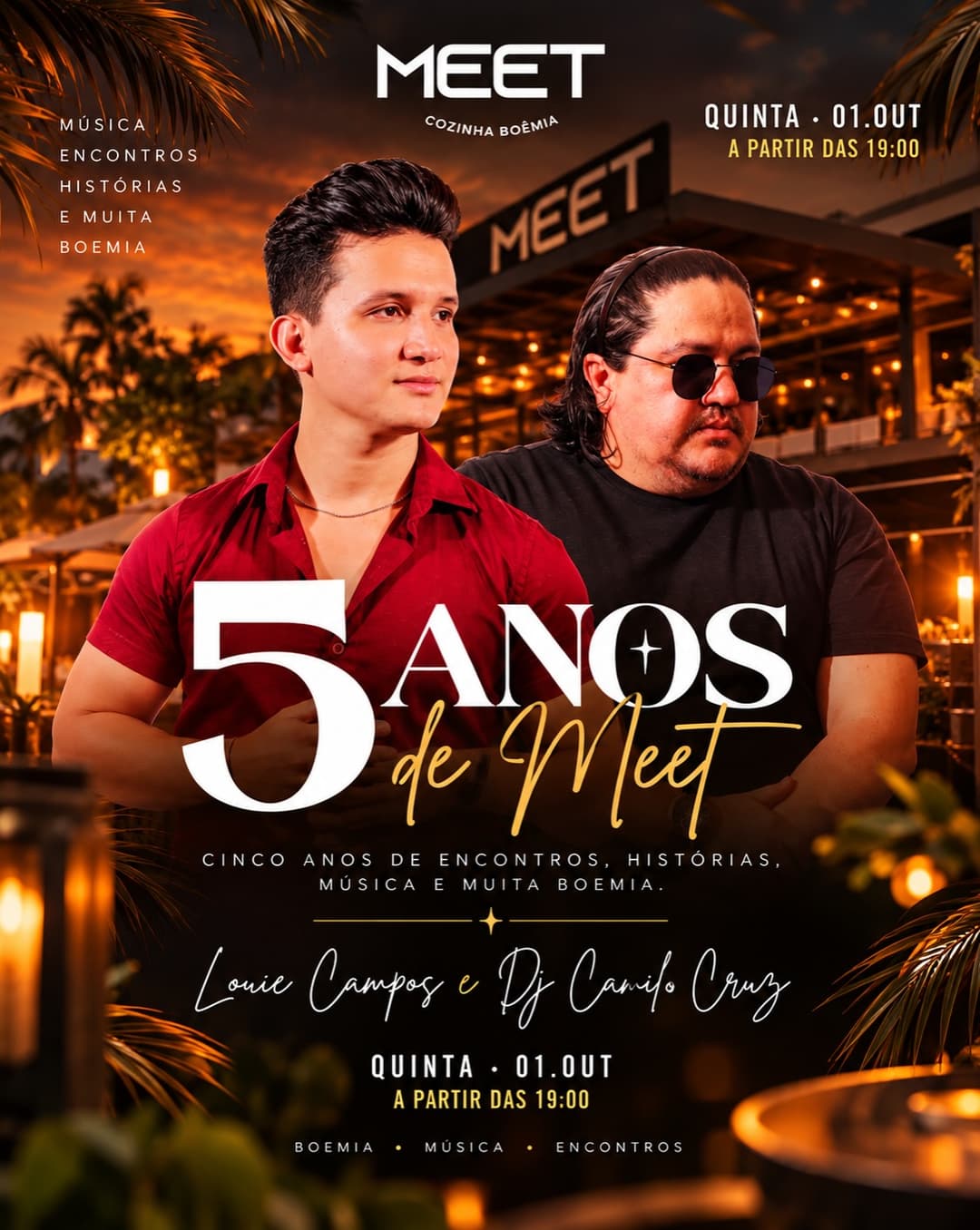 Flyer de Louie Campos e Camilo Cruz