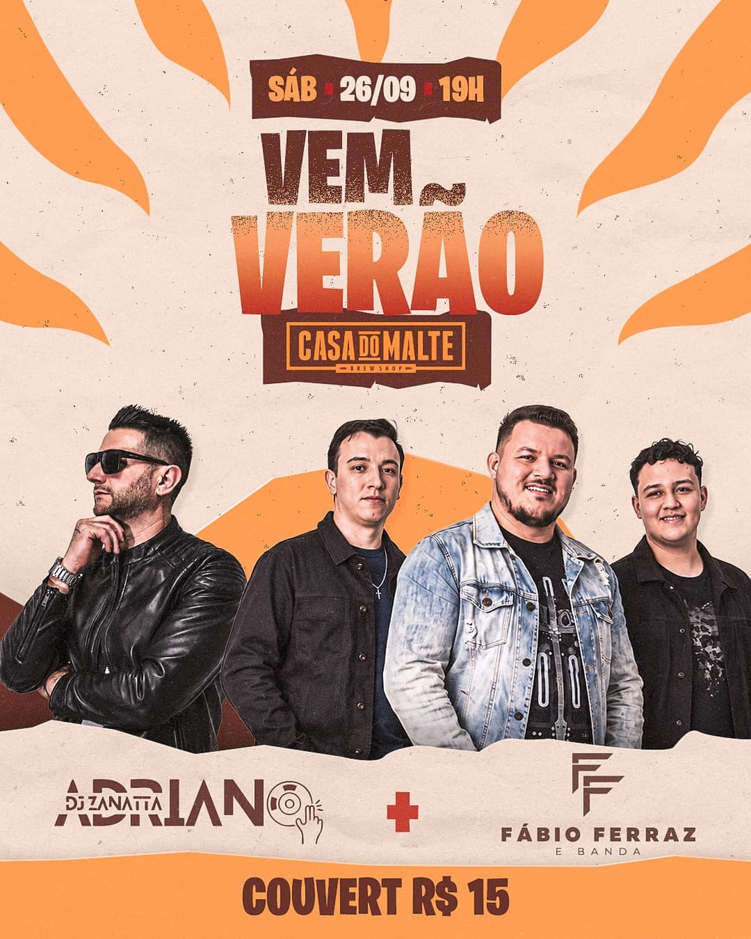 Flyer de Dj Adriano Zanatta e Fábio Ferraz