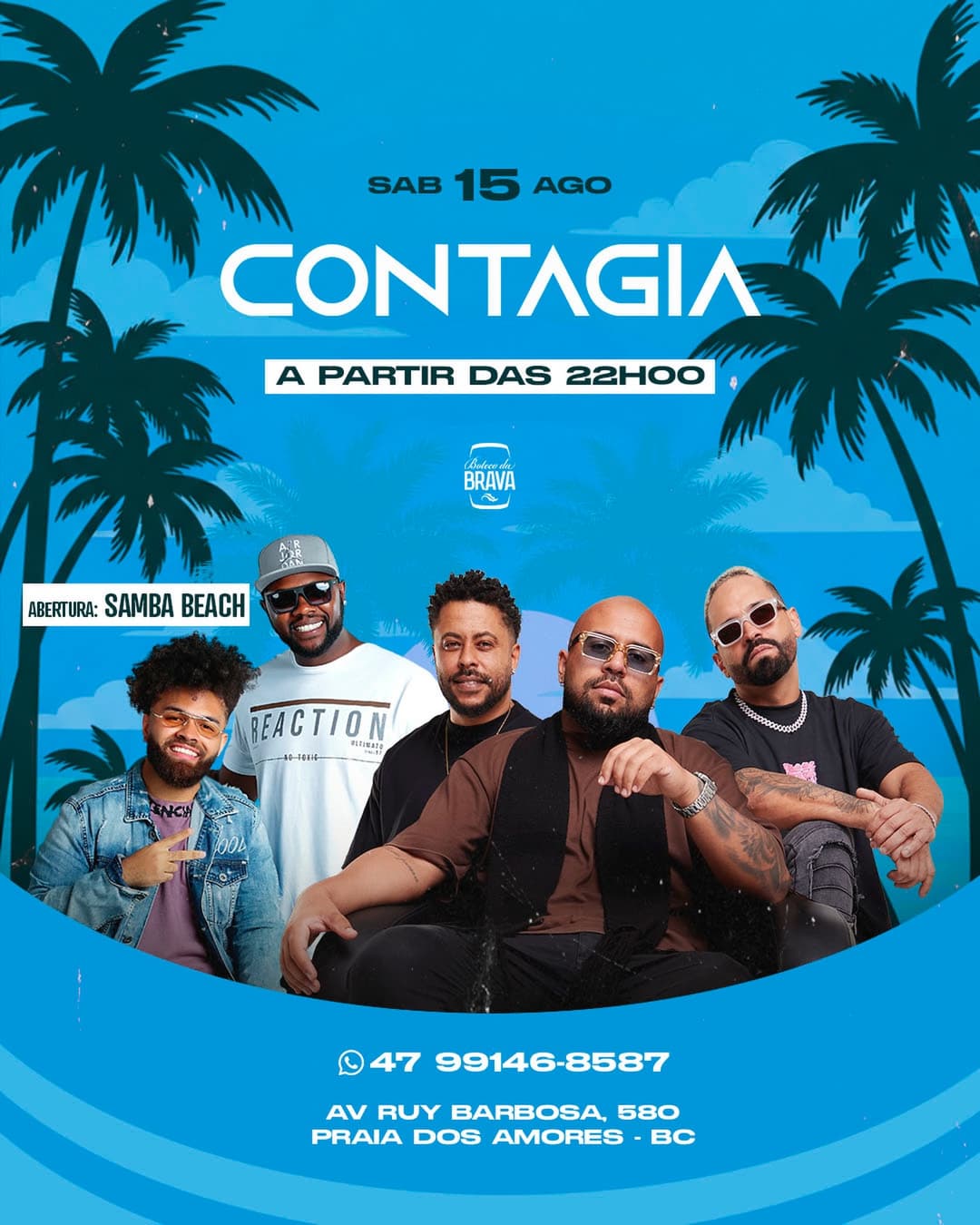 Flyer de Contagia e Samba Beach