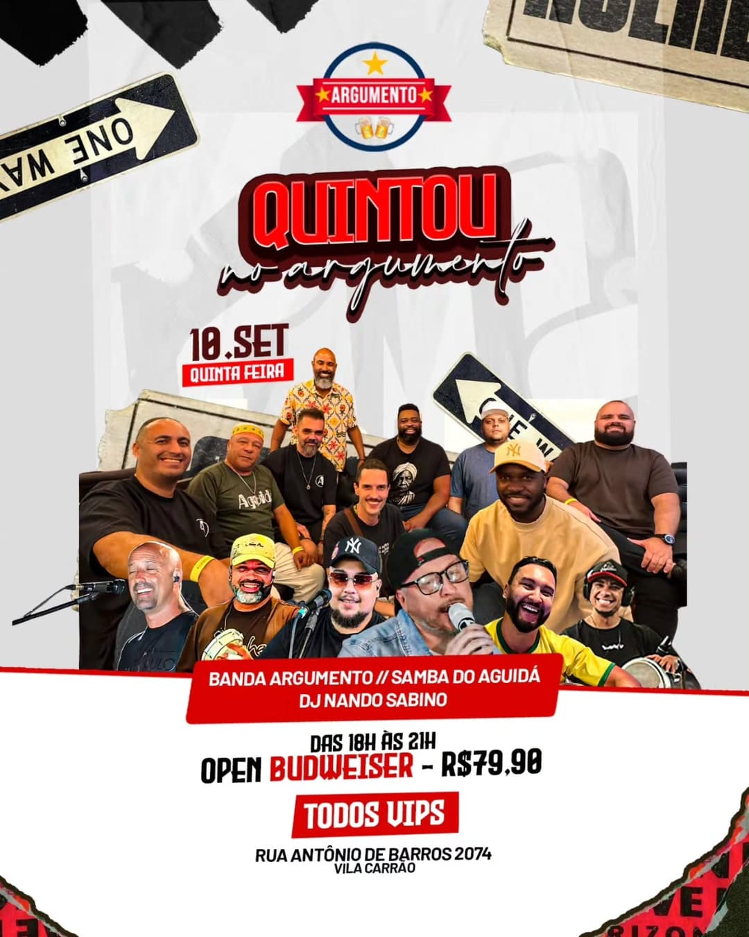 Flyer de Samba do Aguidá, Nando Sabino e Banda Argumento