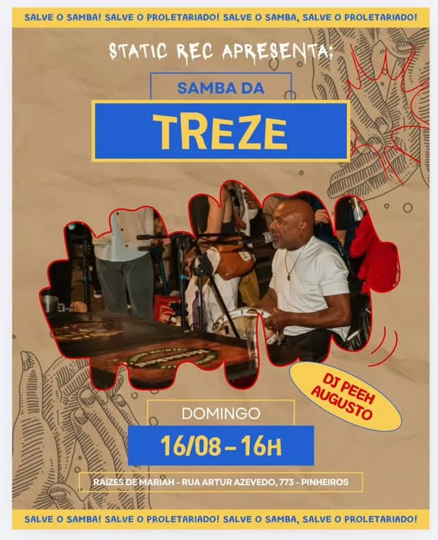 Flyer de Samba da Treze e Raízes de Mariah