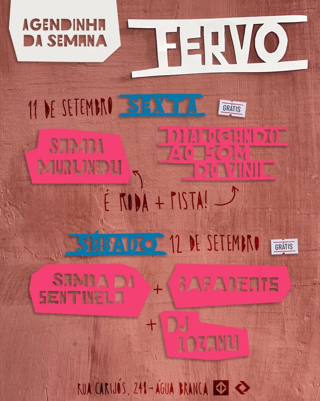 Flyer de Samba da Sentinela, Safa e DJ 10Zanu