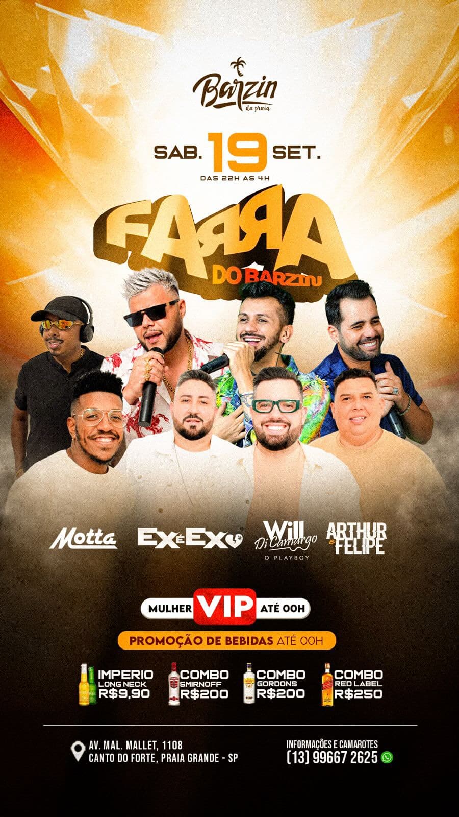 Flyer de Ex É Ex, Will Di Camargo, DJ Motta e Arthur e Felipe