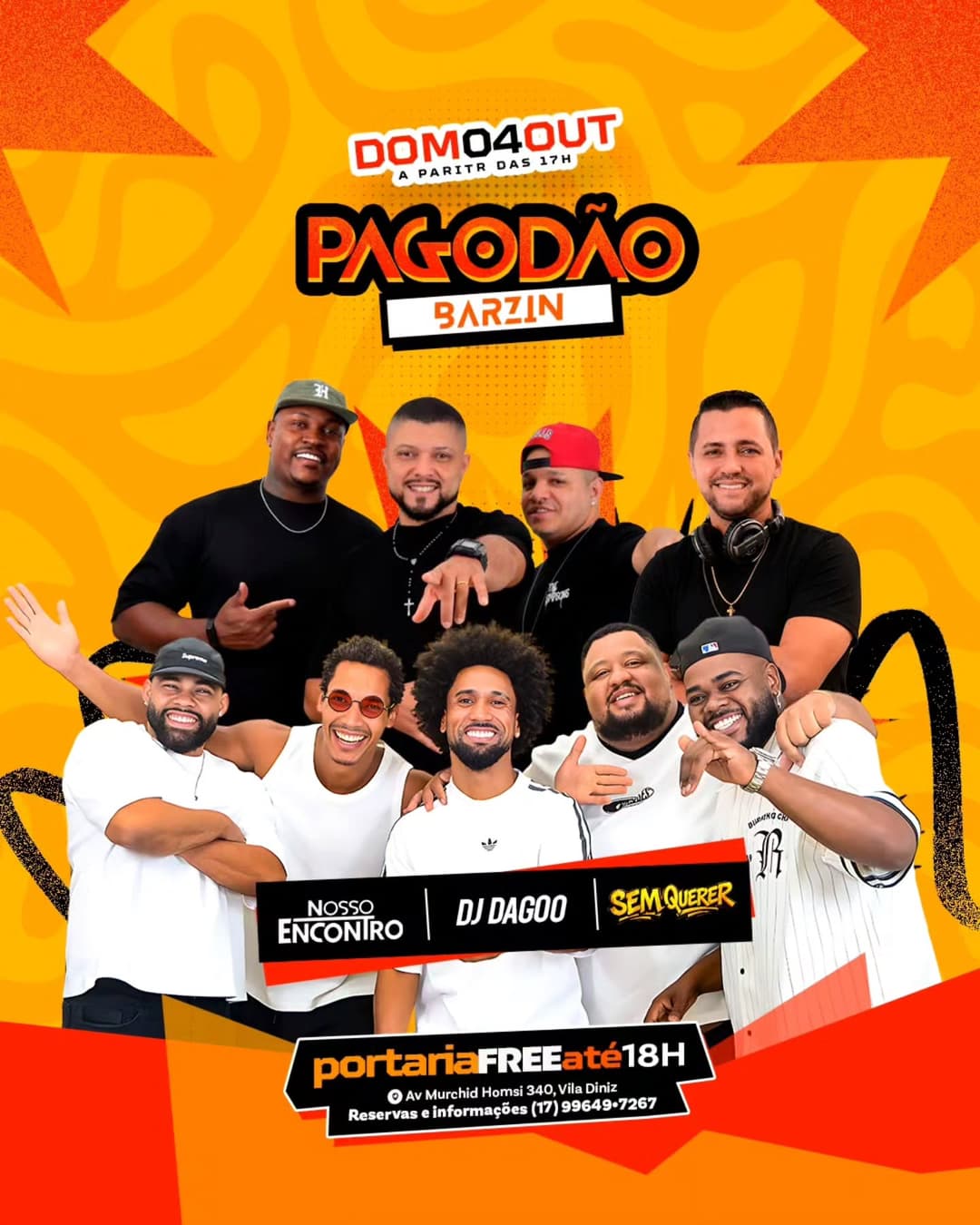 Flyer de Grupo Nosso Encontro, DJ Dagoo Galante e Sem Querer