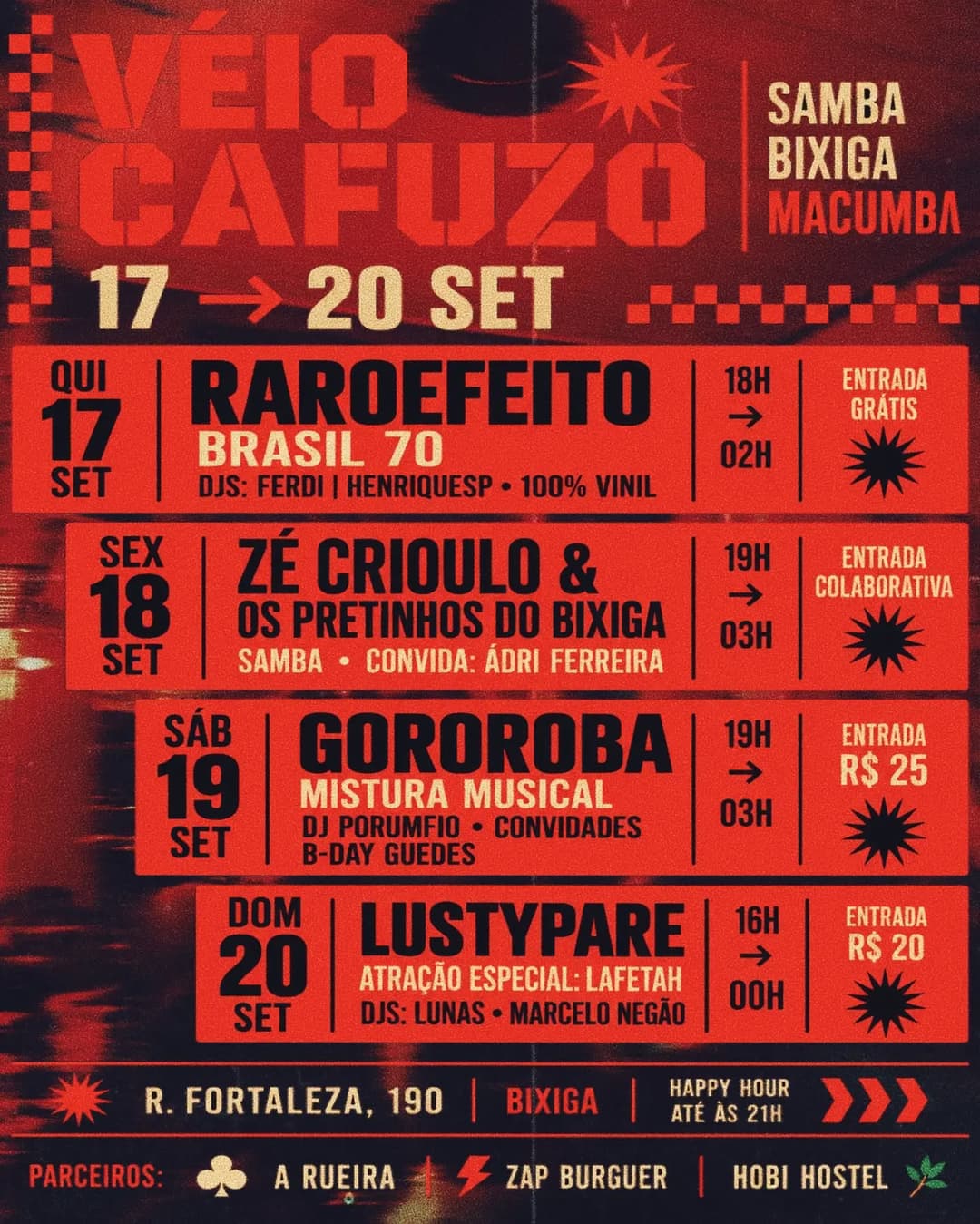 Flyer de Lafetah, Lunas e Marcelo Negão