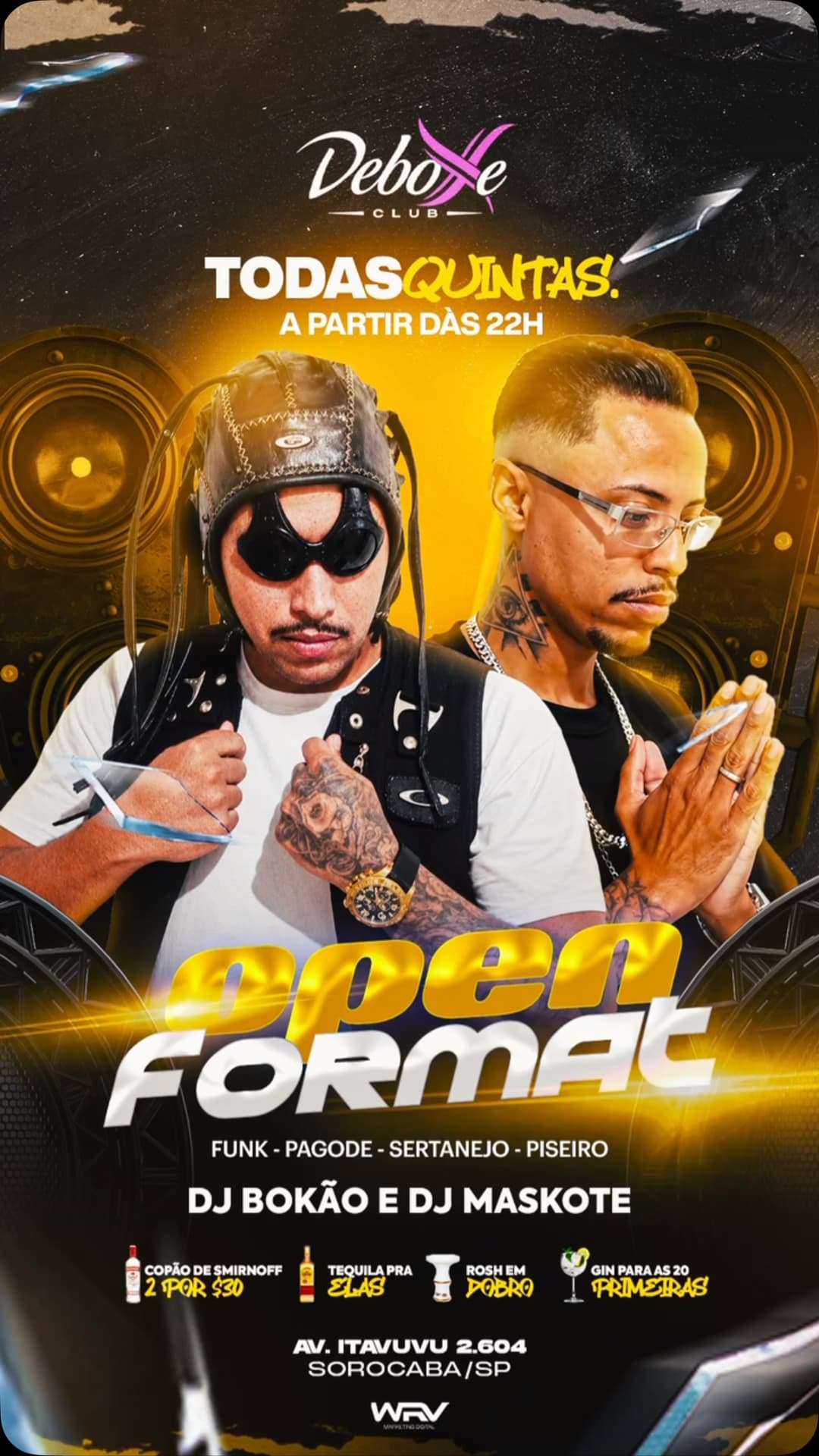 Flyer de DJ BOKÃO e DJ MASKOTE