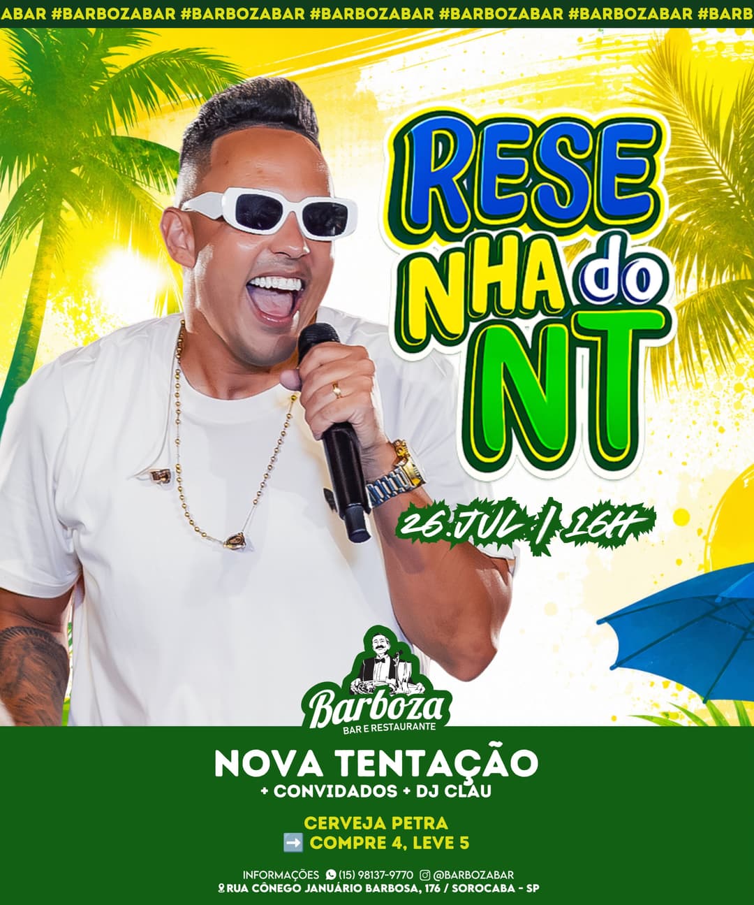 Flyer de Nova Tentação e DJ Clau