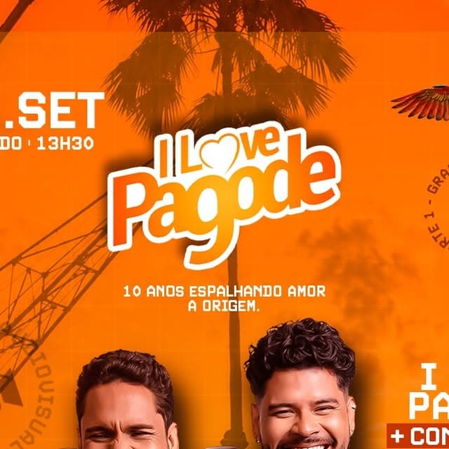 Flyer de Bilão, I Love Pagode, De Bobera e mais 2 artistas