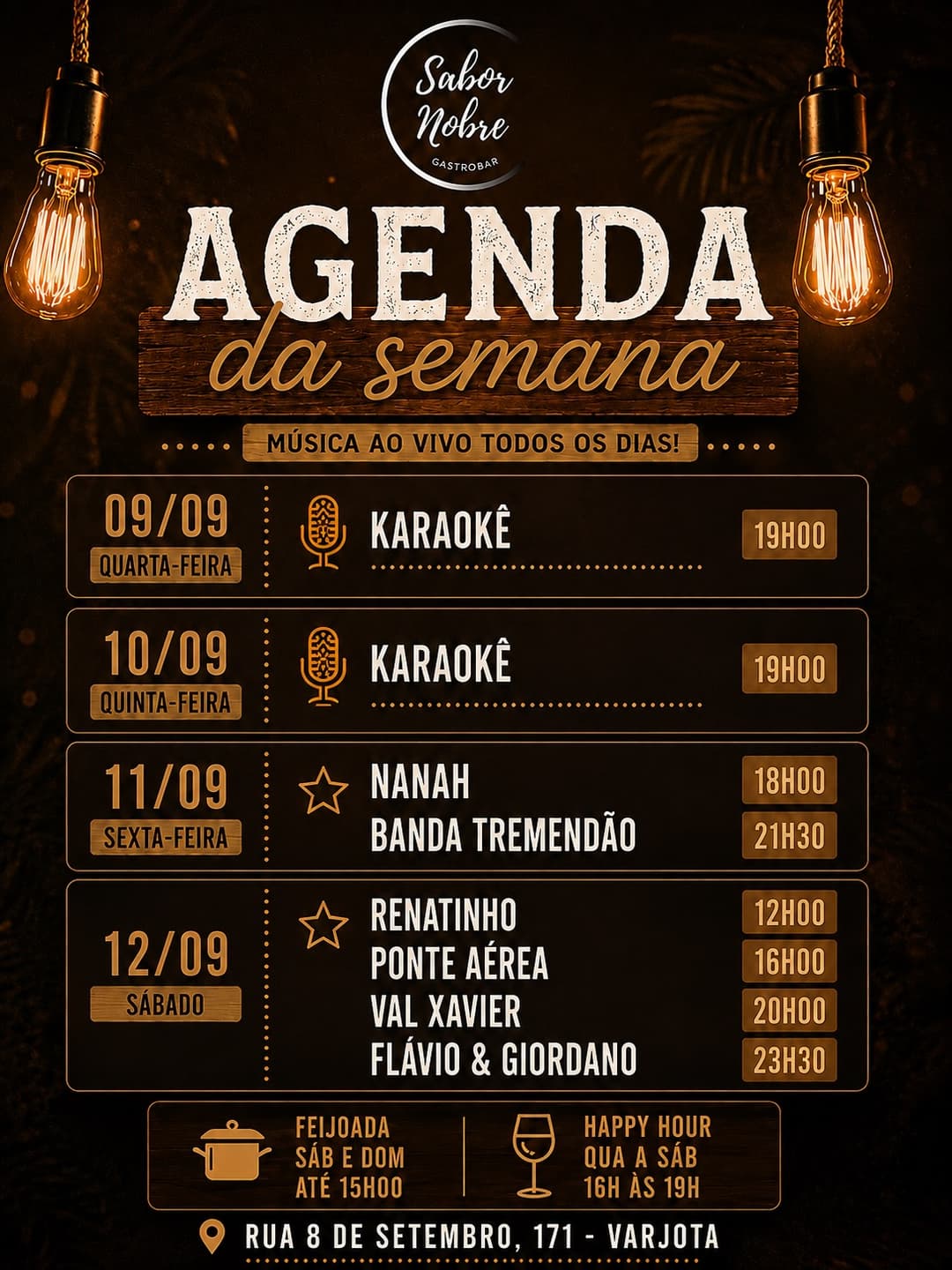 Flyer de Renatinho, Ponte Aérea, Val Xavier e Flávio & Giordano
