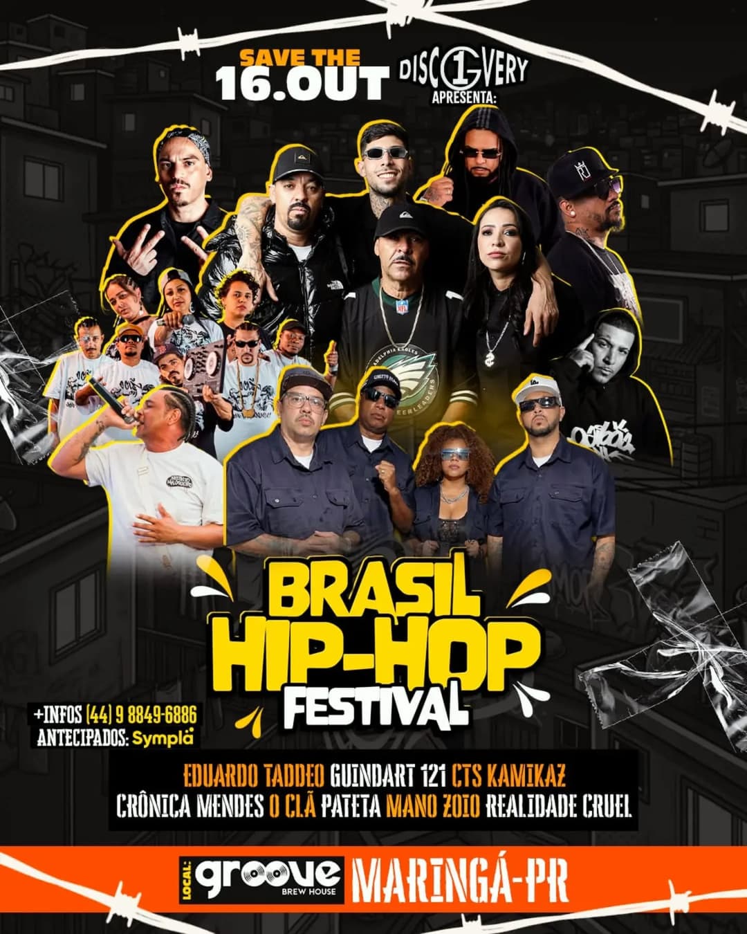 Flyer de Edu Taddeo, Guind'art e mais 6 artistas