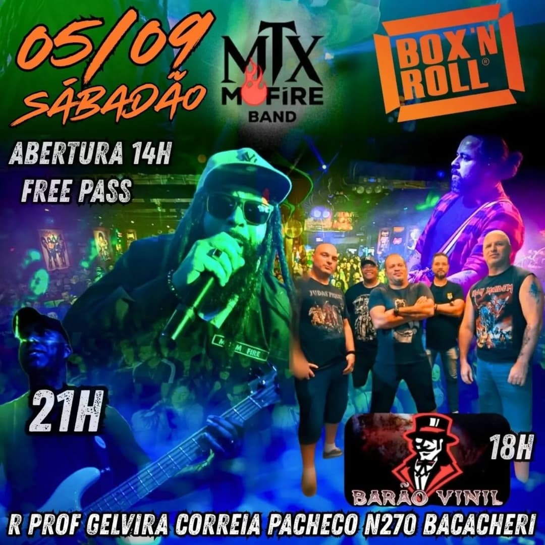 Flyer de Barão Vinil e MTX Fire