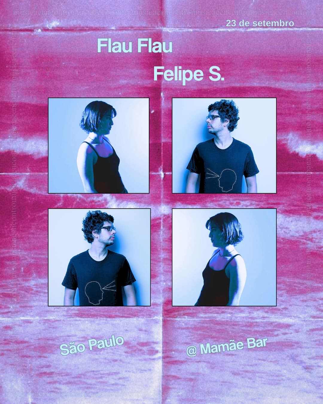 Flyer de Flau Flau e Felipe S