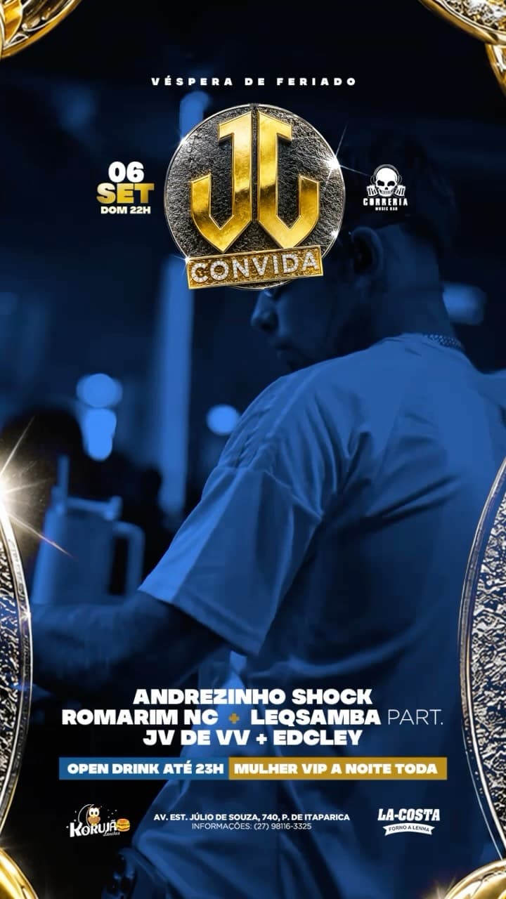 Flyer de Pagode do Correria, Andrezinho Shock e mais 4 artistas