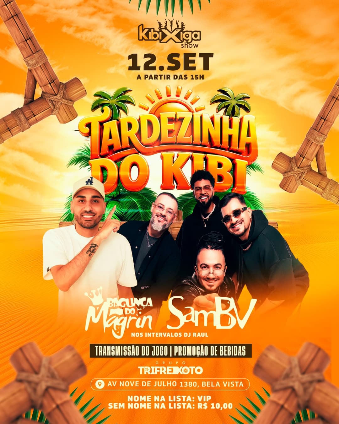 Flyer de Bagunça do Magrin, Grupo SAMBV, SamBV e DJ Raul