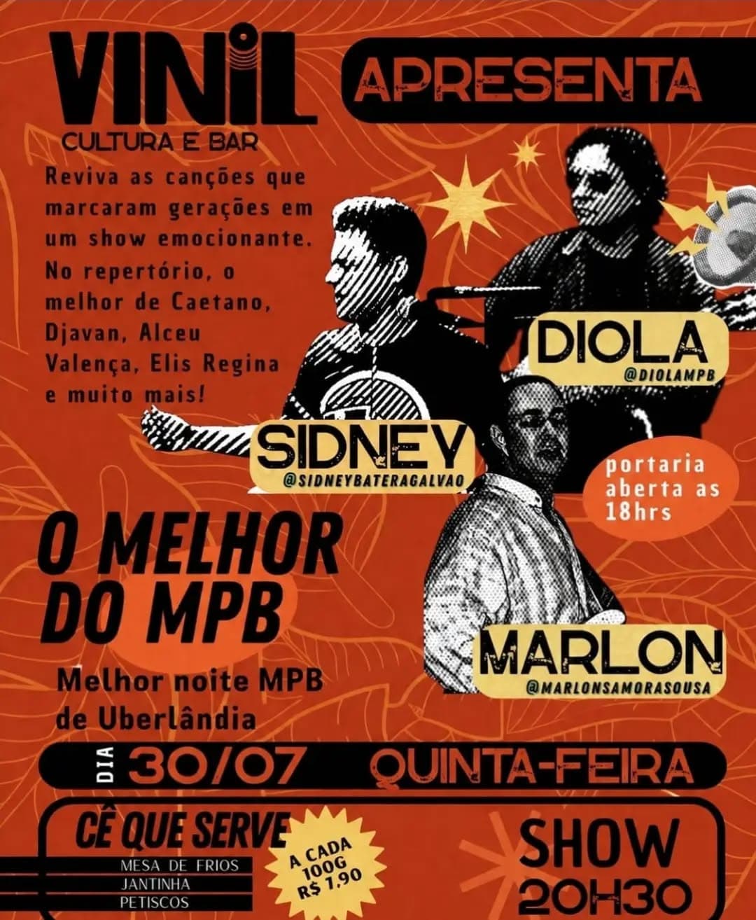 Flyer de Diola, Marlon e Sidney