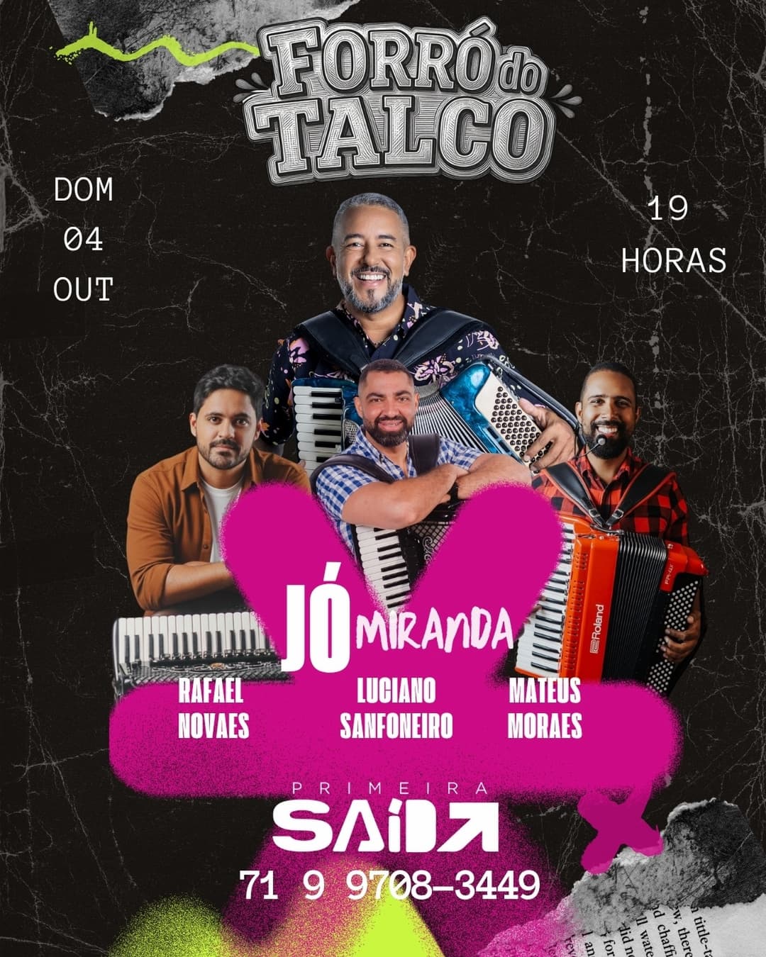 Flyer de Jó Miranda, Rafael Novaes e mais 2 artistas