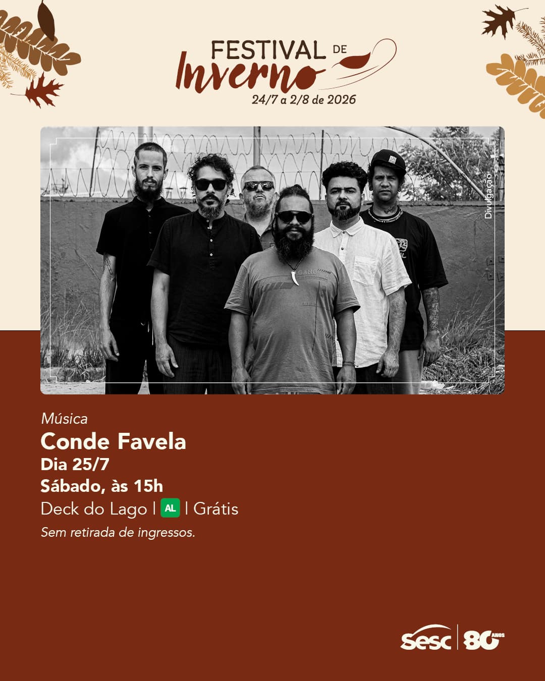 Flyer de Conde Favela Sexteto e DJ B8