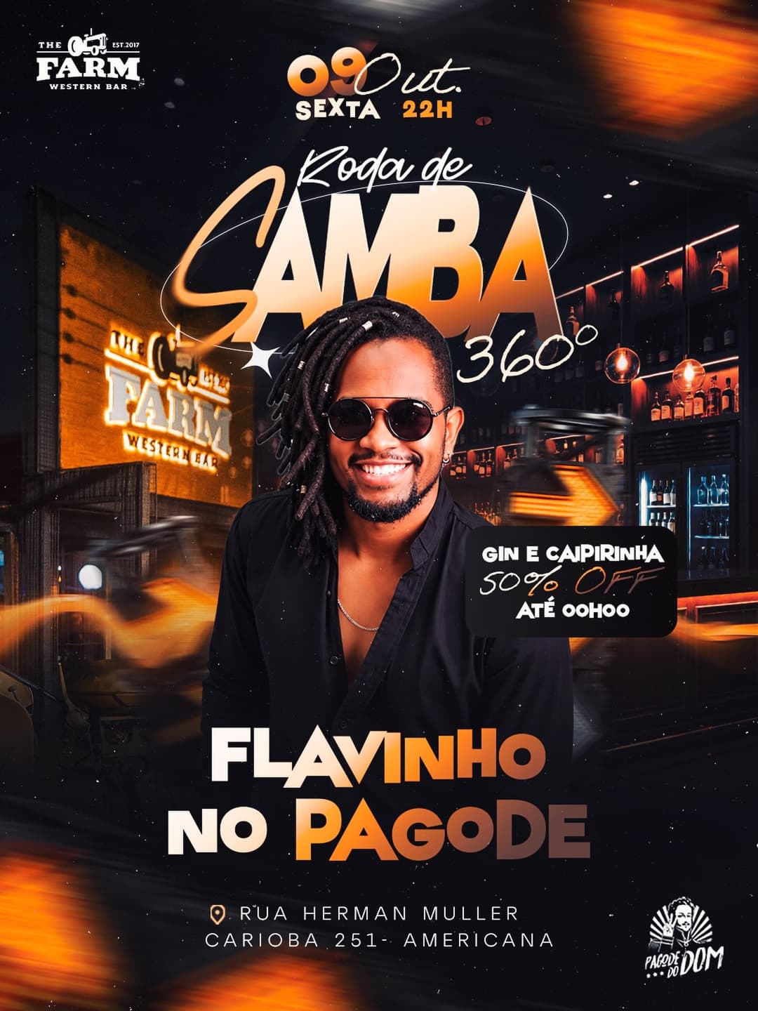 Flyer de Flavinho no Pagode