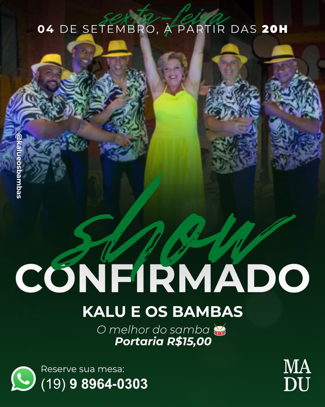Flyer de Kalu e os Bambas
