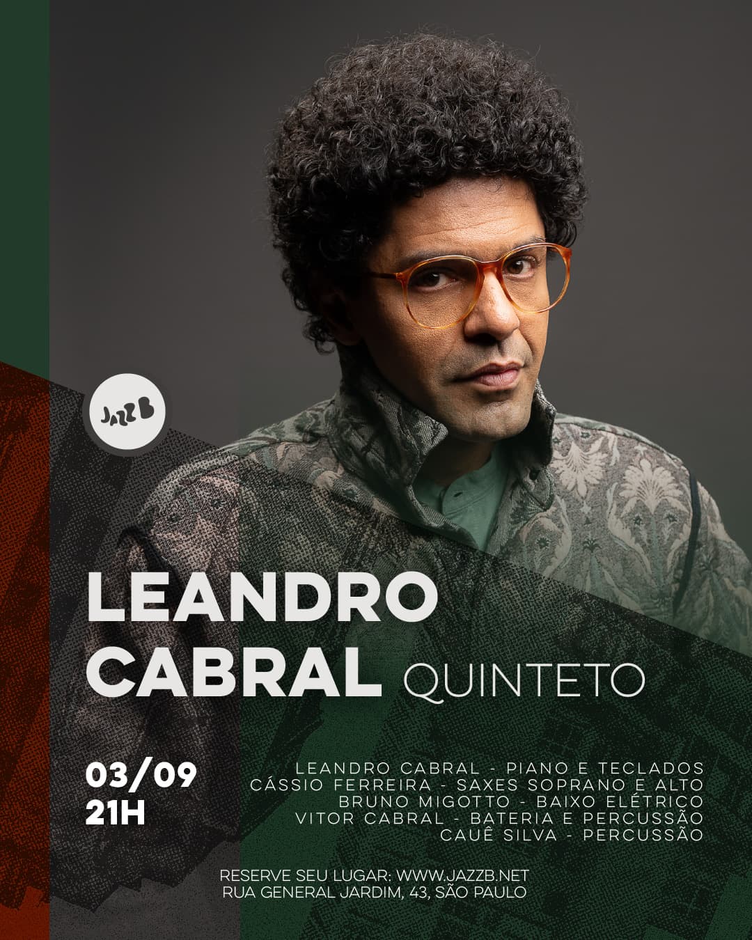 Flyer de Leandro Cabral Quinteto