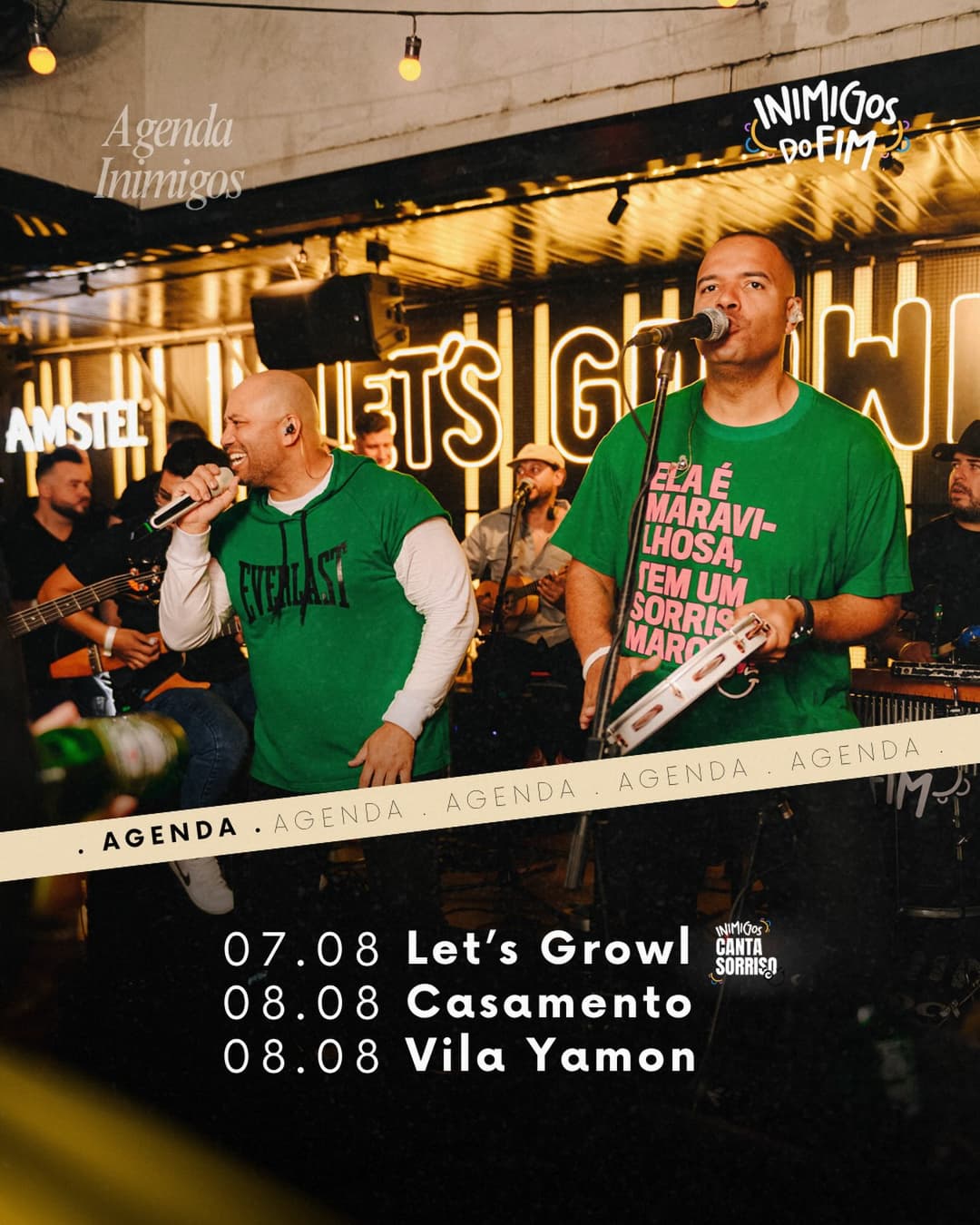Flyer de Rainhas do Charme, Inimigos e Inimigos canta Sorriso