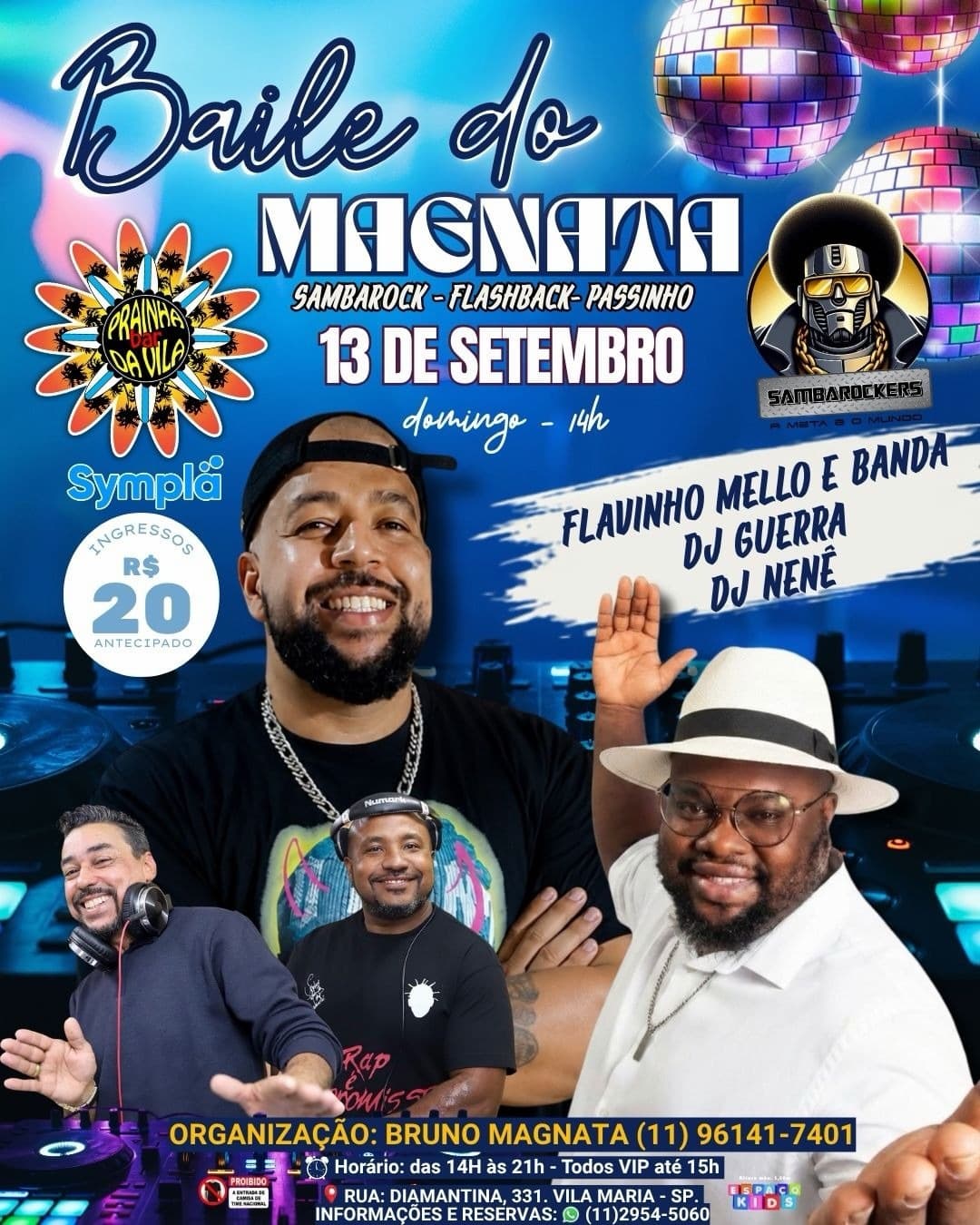 Flyer de Flavinho Mello, DJ Nenê, DJ Guerra e mais 2 artistas