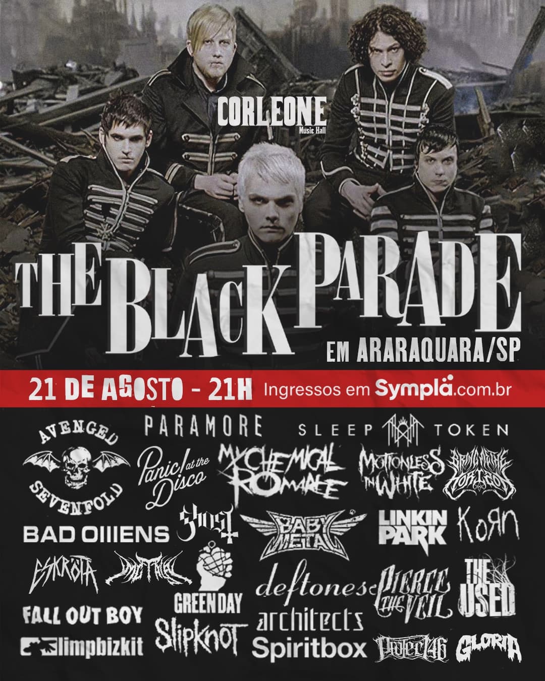 Flyer de The Black Parade, My Chemical Romance Cover e Nightmare