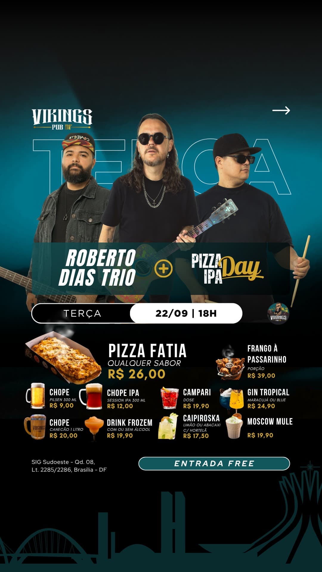 Flyer de Banda Conecta e Roberto Dias Trio