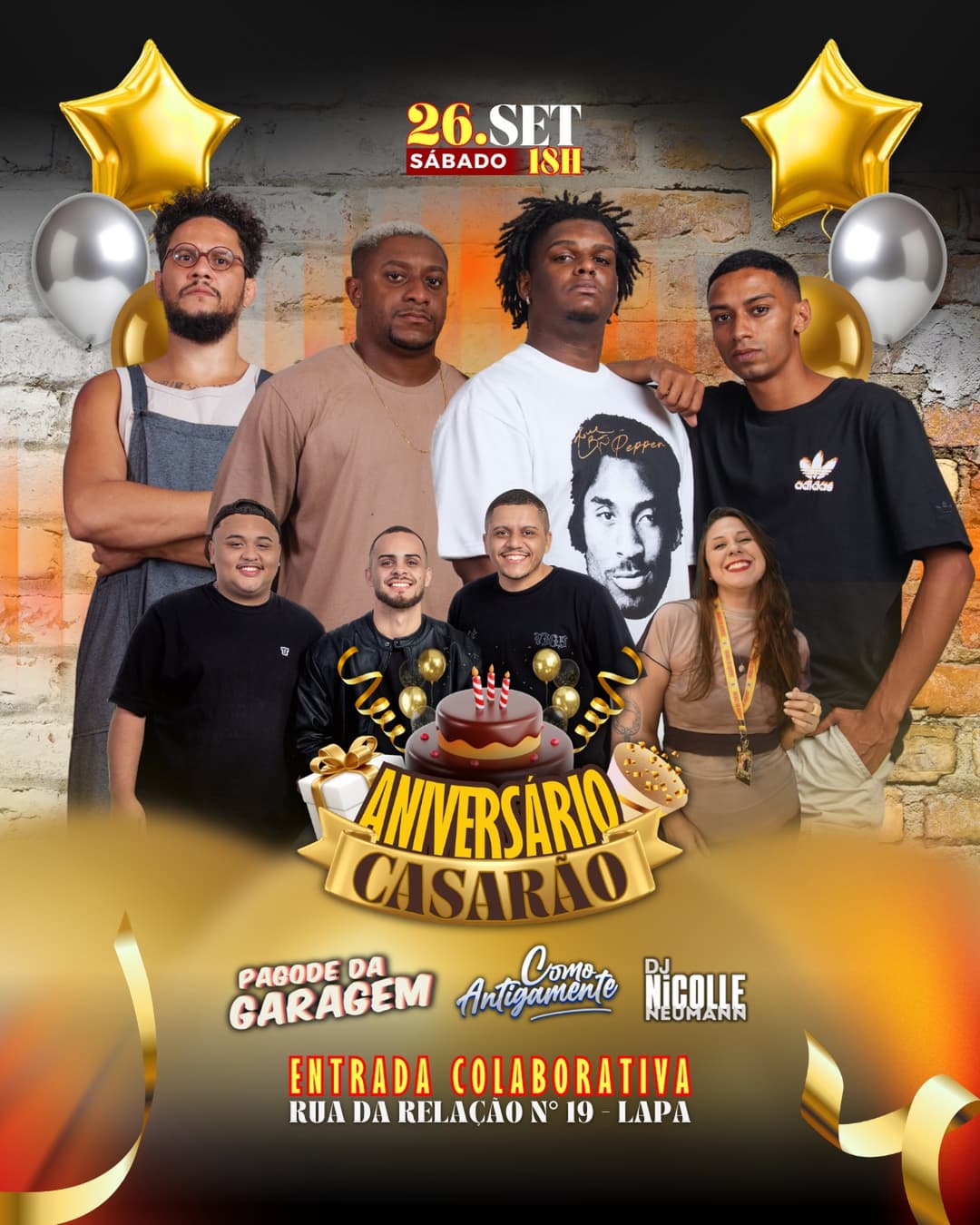 Flyer de Pagode da Garagem e mais 2 artistas