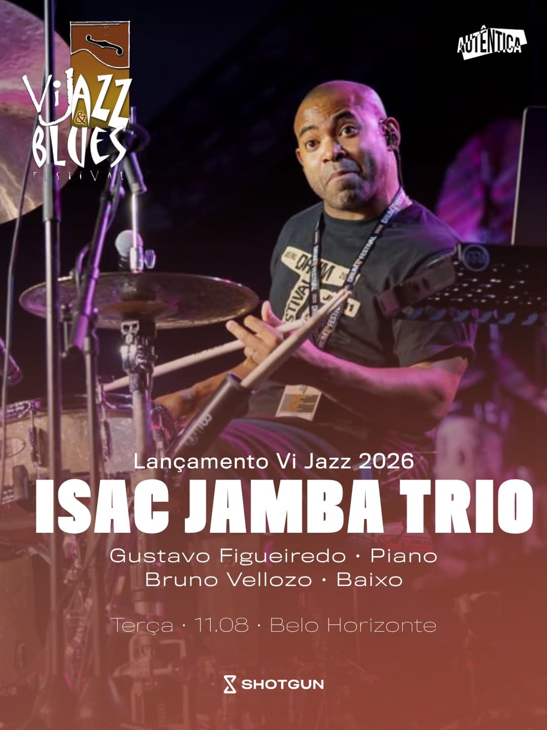 Flyer de Isac, Bruno Vellozo e mais 2 artistas