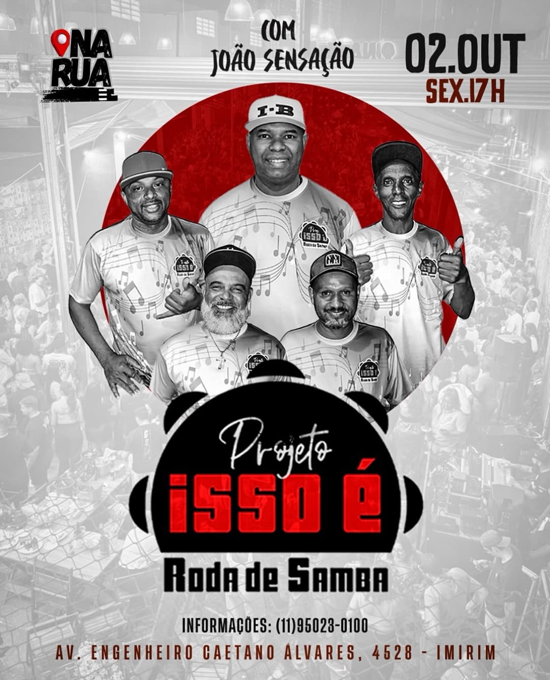 Flyer de Projeto Isso É Roda de Samba e joaosensacao_