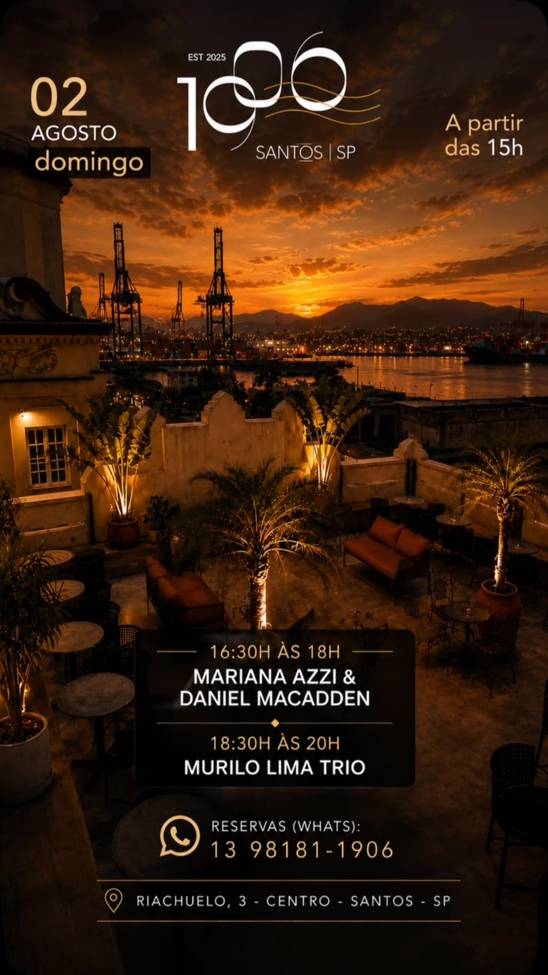Flyer de Mariana Azzi & Daniel Macadden e Murilo Lima Trio