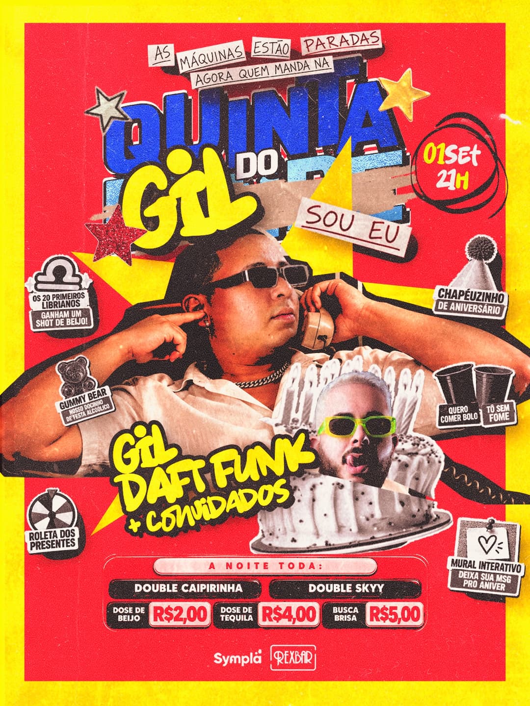 Flyer de gil daft funk + convidados