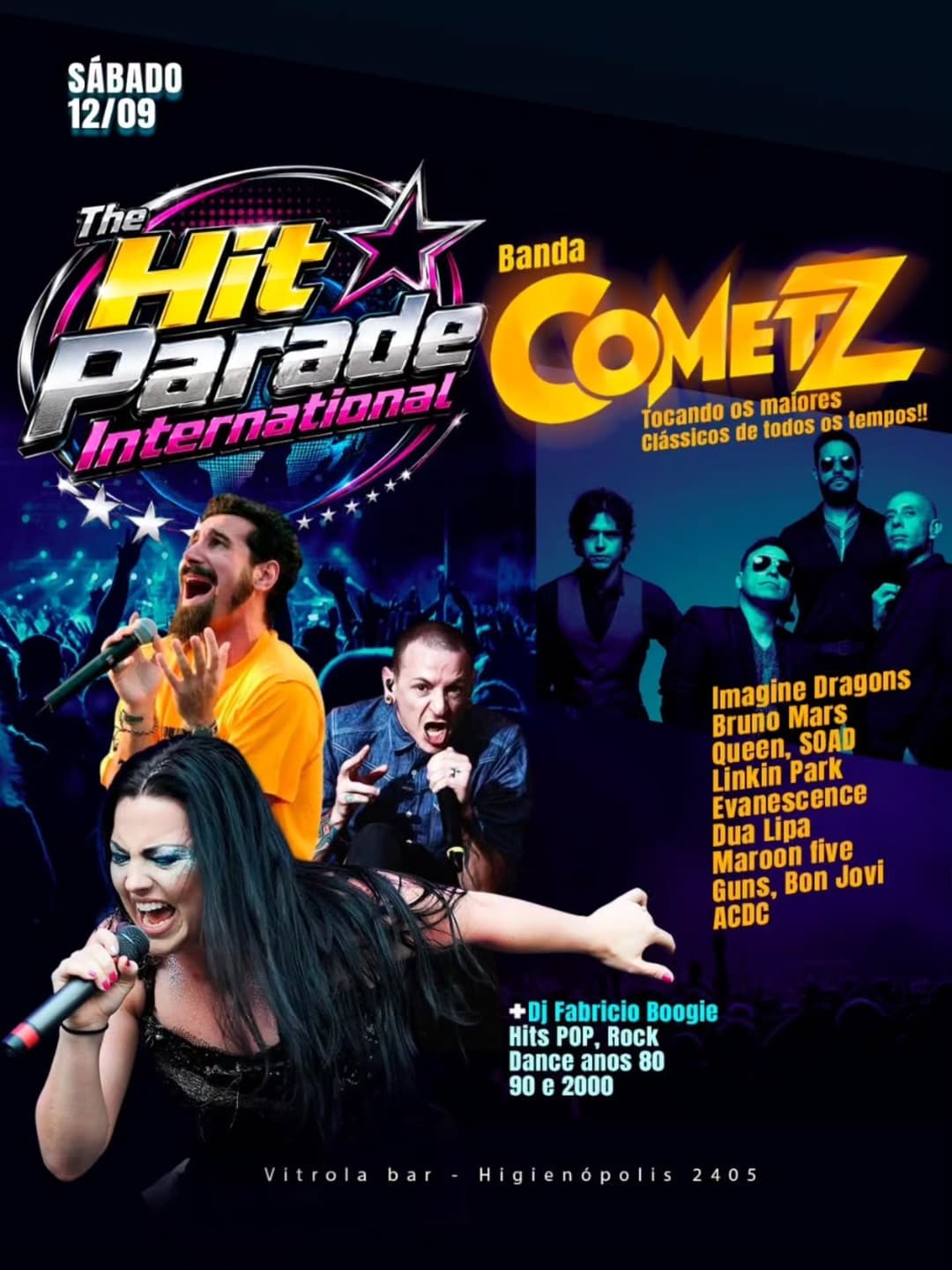 Flyer de Comets e DJ Fabricio Boogie
