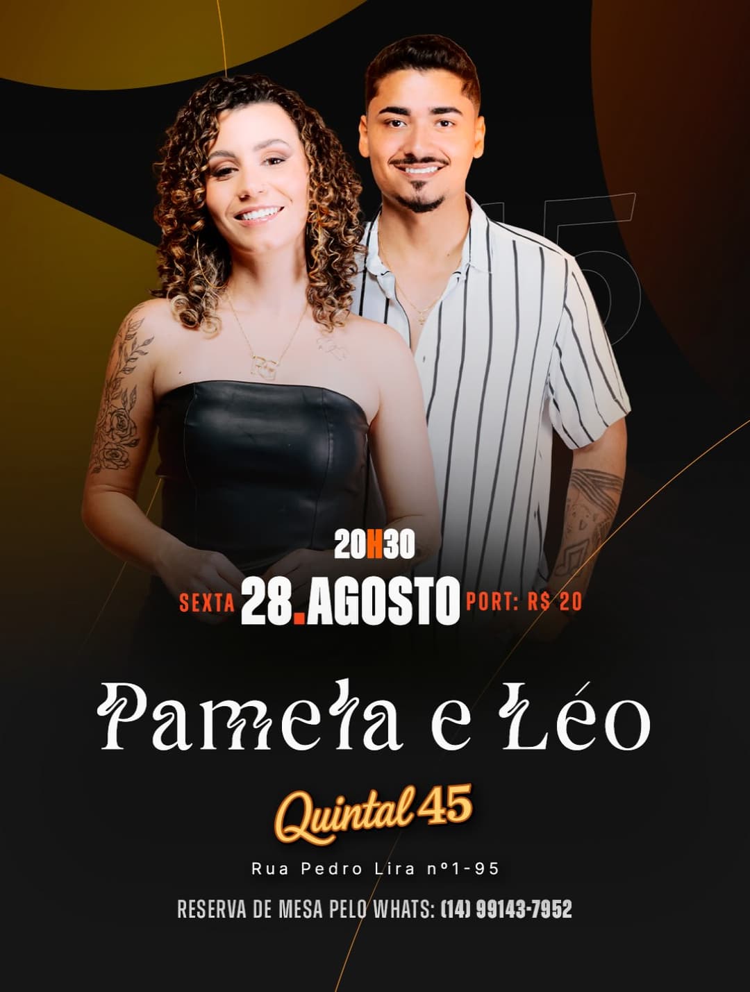 Flyer de Pâmela e Léo