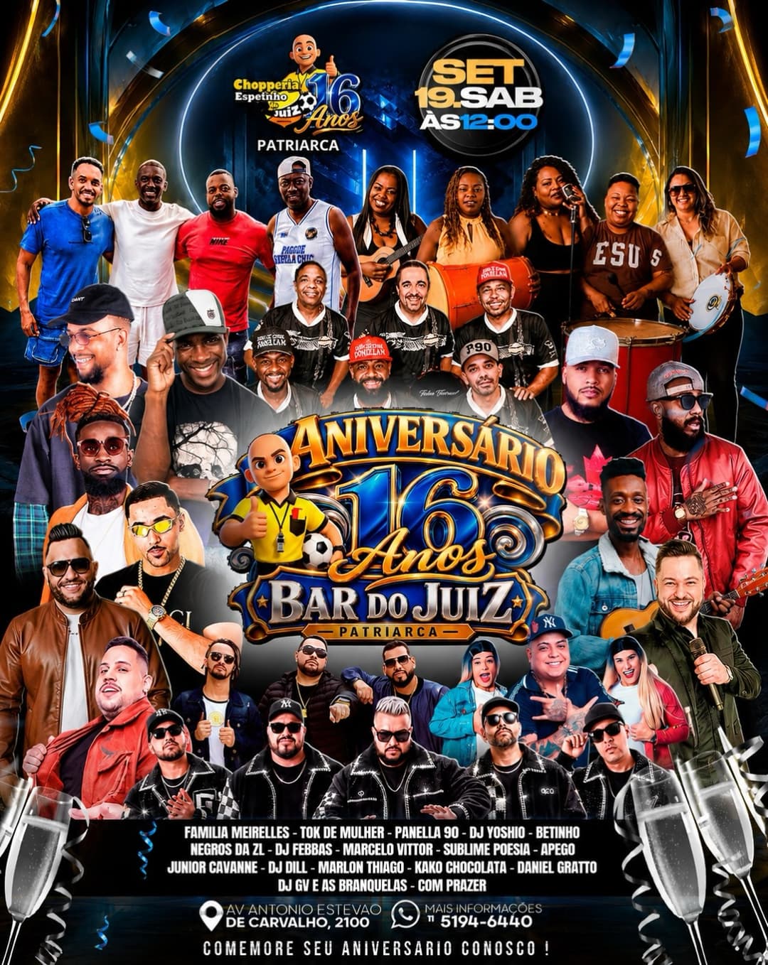 Flyer de Emerson Augusto Guto, DJ Yoshio e mais 15 artistas