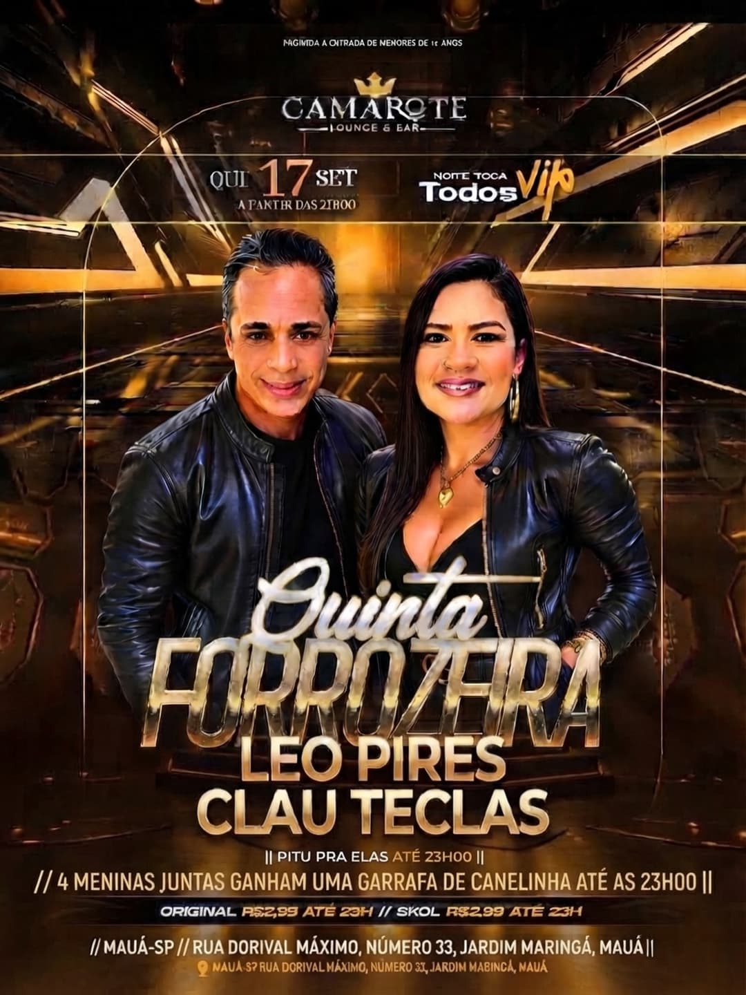 Flyer de Leo Pires e Clau Teclas