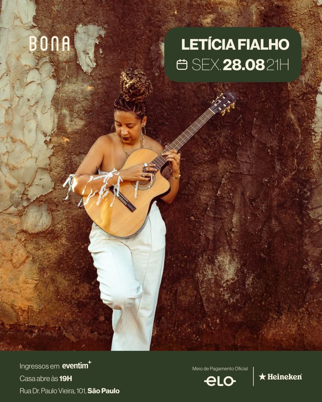 Flyer de Letícia Fialho, A autora da legenda e mais 1 artista