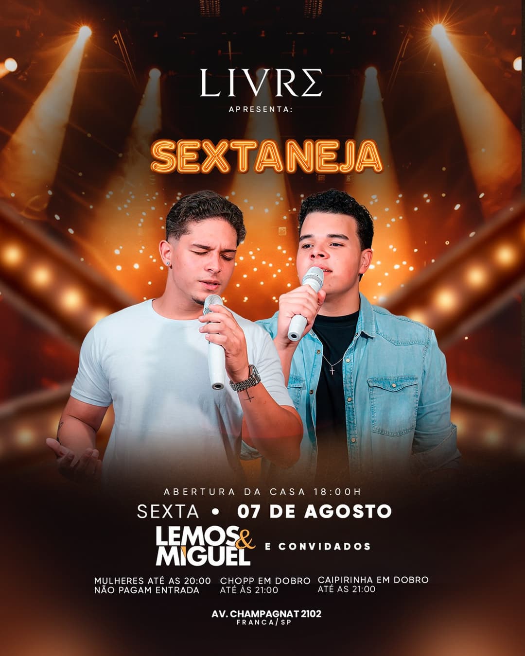Flyer de Lemos e Miguel
