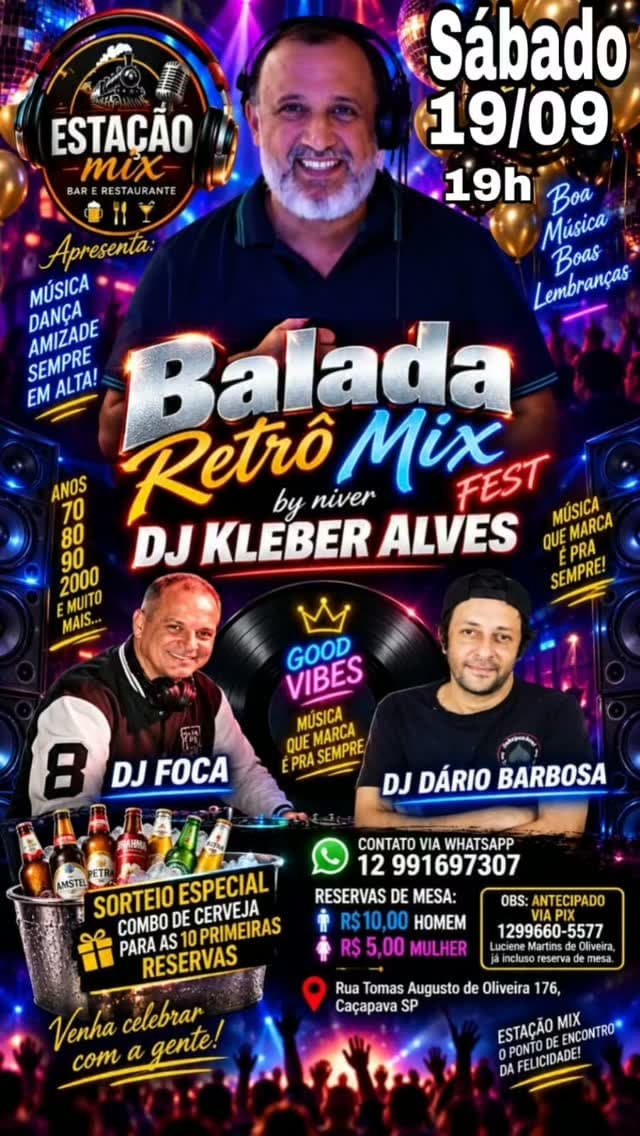 Flyer de Dario Barbosa, DJ Kleber e DJ Foca
