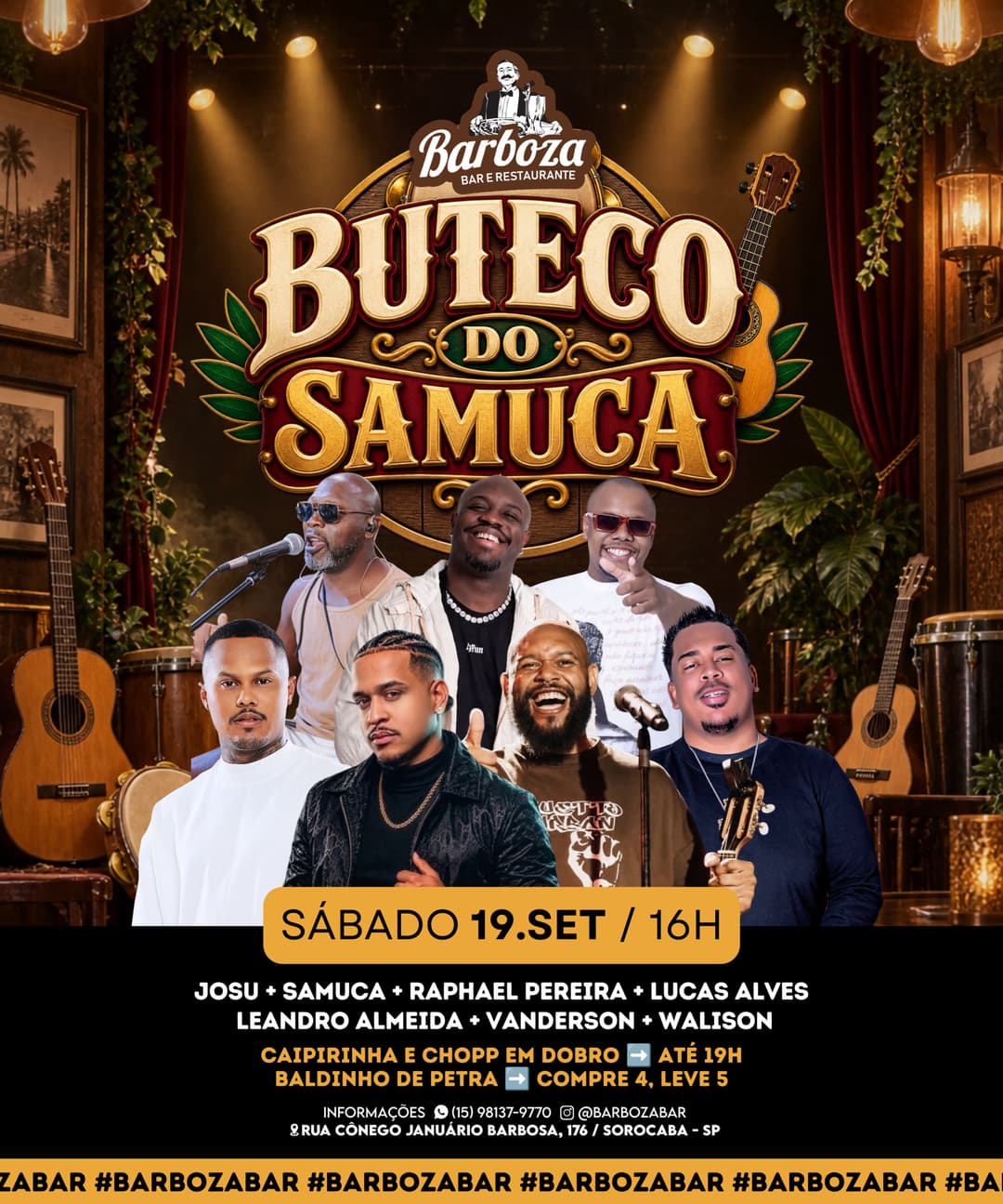 Flyer de Vanderson, Josu + Samuca e mais 4 artistas