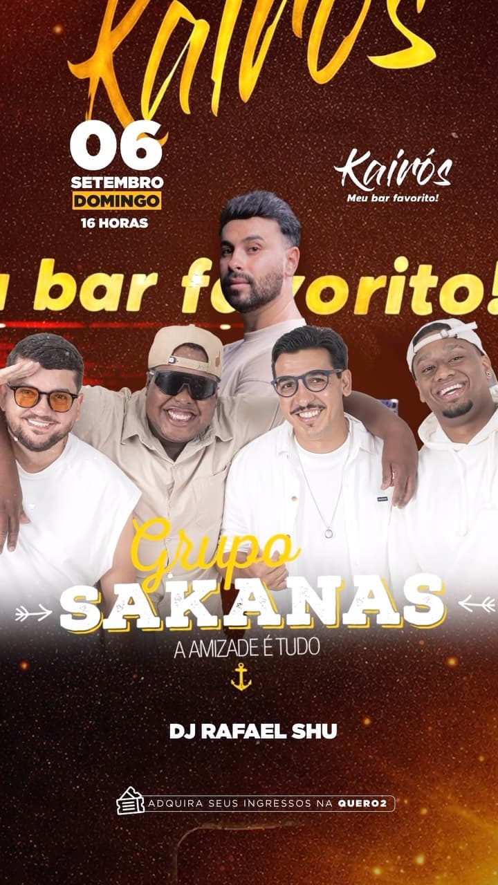 Flyer de Grupo Sakanas e DJ Shu