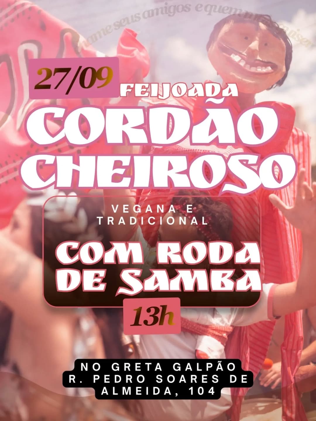 Flyer de Bloco Cordão Cheiroso e Cordão