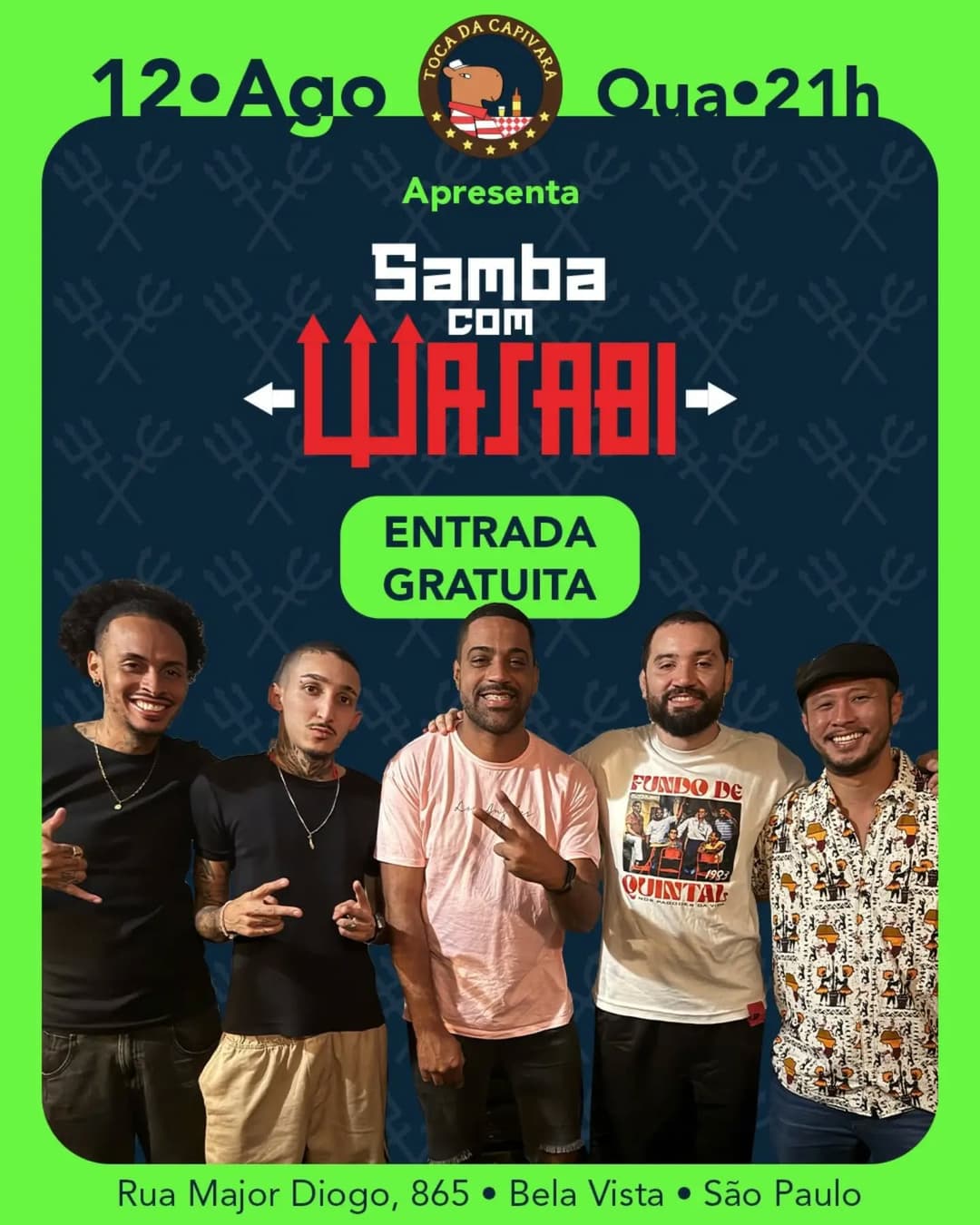 Flyer de Samba com Wasabi
