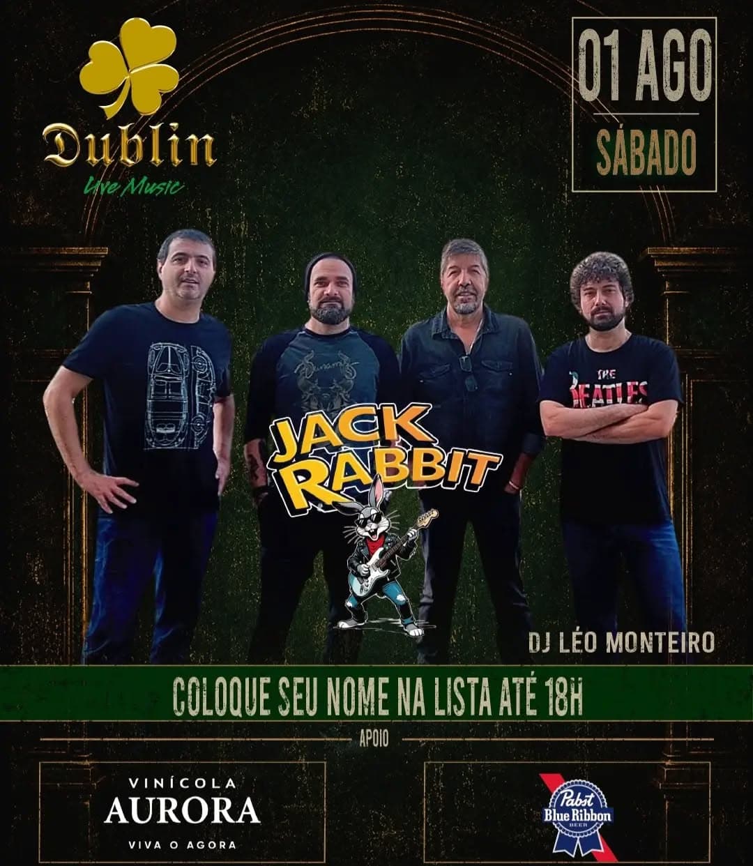 Flyer de Banda Jack Rabbit e Léo Monteiro