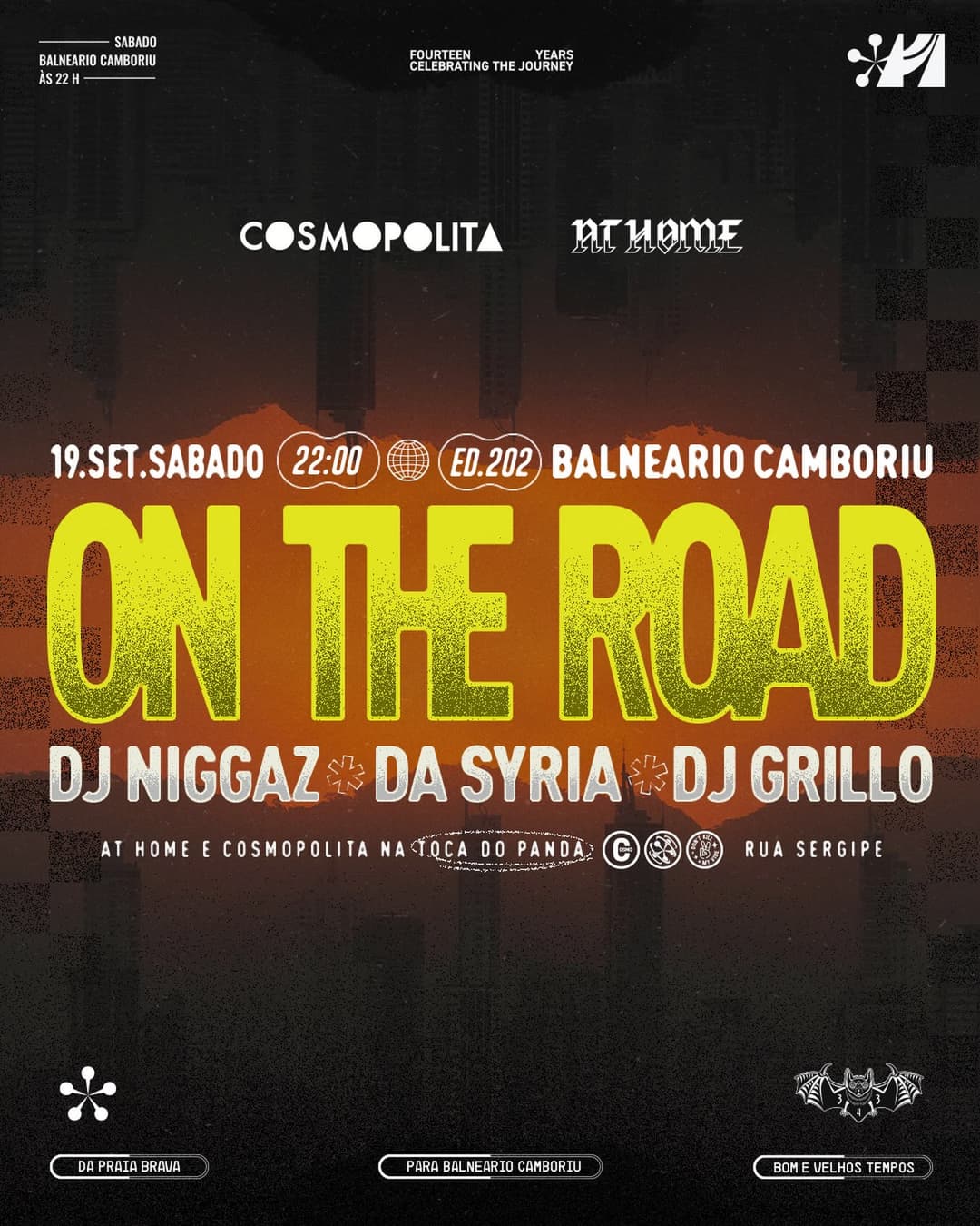 Flyer de DJ Niggaz, Adnan, Dj Grillo e Cosmopolita
