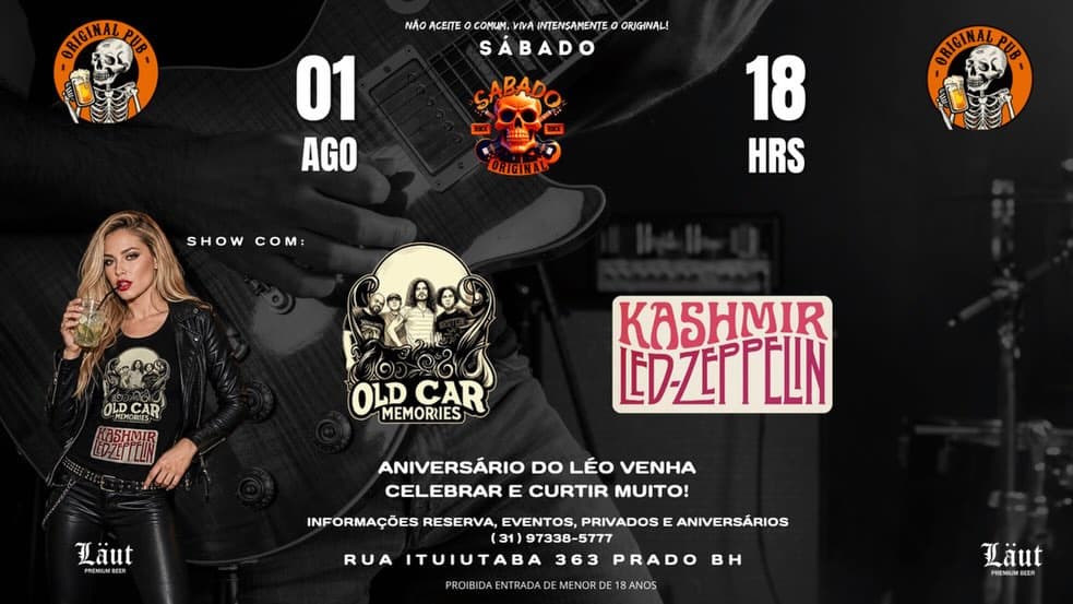 Flyer de Old Car Memories, Kashmir e mais 4 artistas